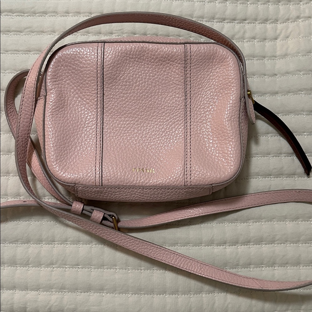 Fossil Blush Leather Gemma Crossbody Camera Bag